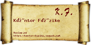 Kántor Füzike névjegykártya